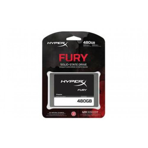 Твердотельный диск 480GB Kingston SSDNow HyperX FURY, 2.5", SATA III, MLC [R/W - 500/500 MB/s]